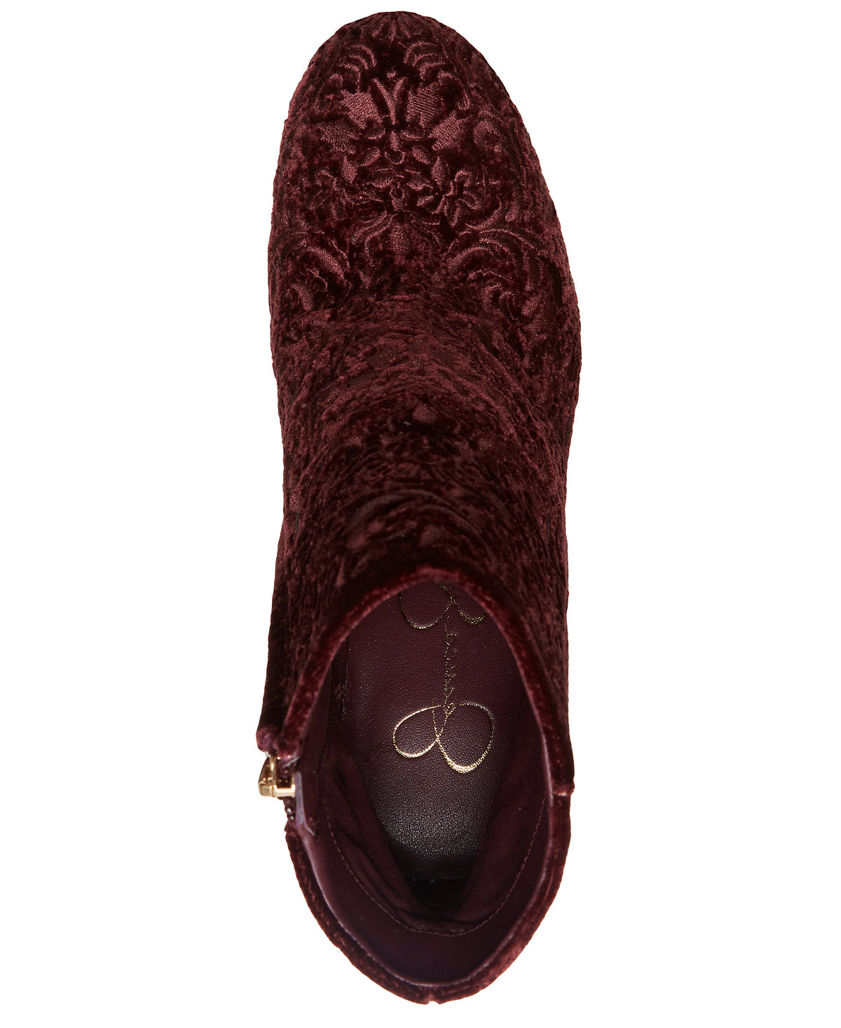 Jessica Simpson Wovella Rouge Noir Embroidered Block-Heel Ankle Booties