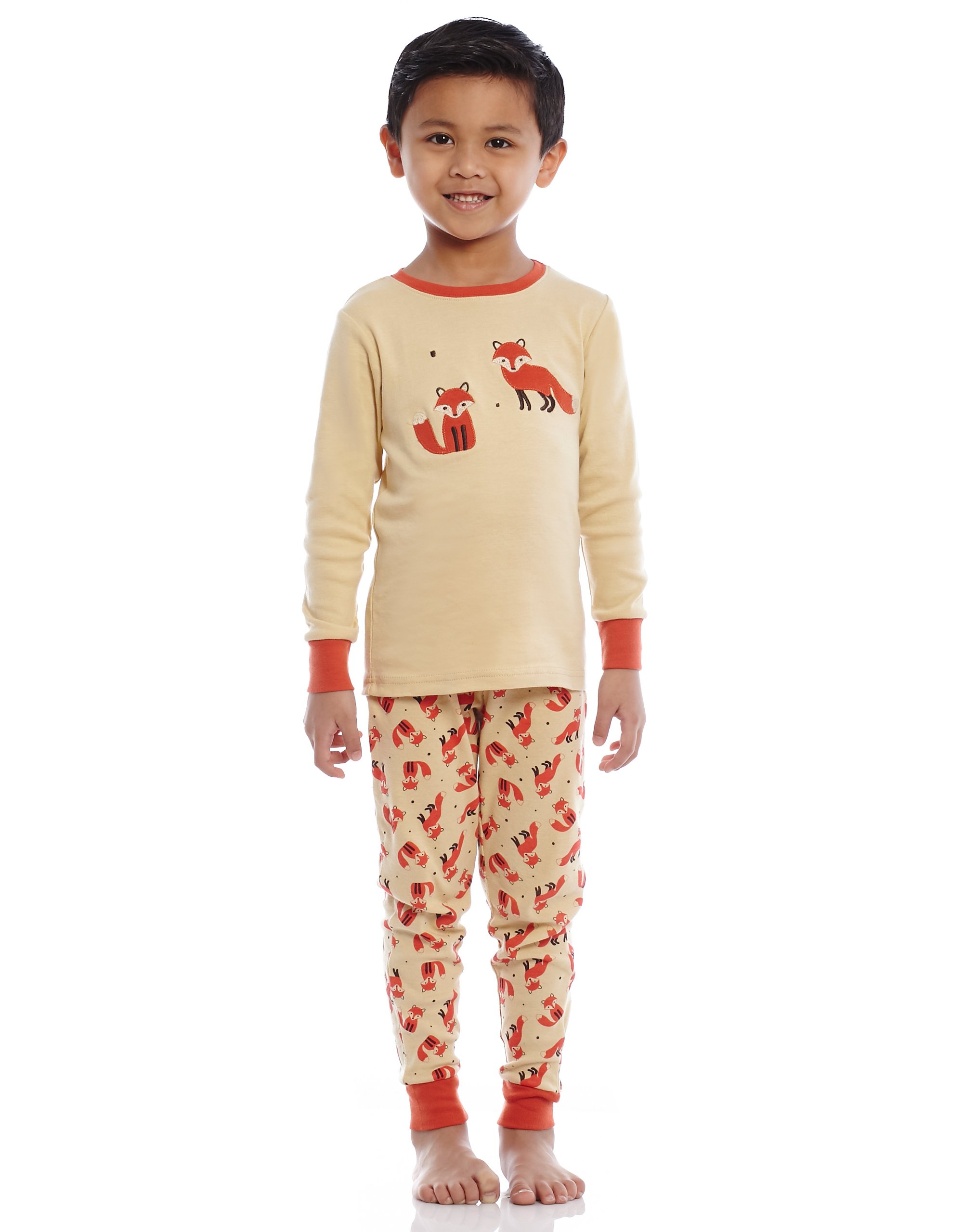 Leveret Kids Pajamas Boys Girls 2 Piece pjs set Animal Prints 100% Cotton Size