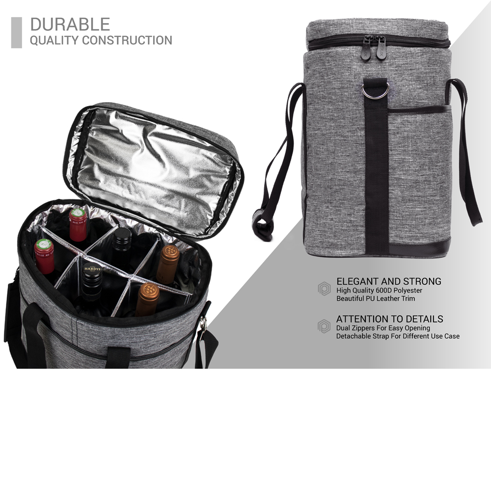 Details about  / 2 Bottle Wine Travel Bag Set Picnic Insulated Cooler Carrier Tote Luggage Case