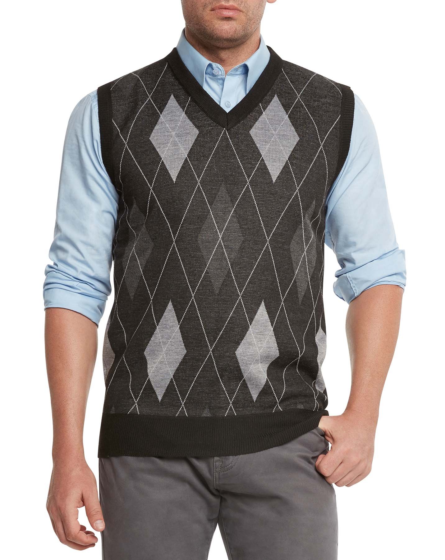 True Rock Men S Argyle V Neck Sweater Vest EBay