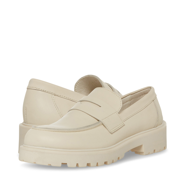 Steve Madden Lotto Bone/Bone Slip On Rounded Toe Chunky Heel