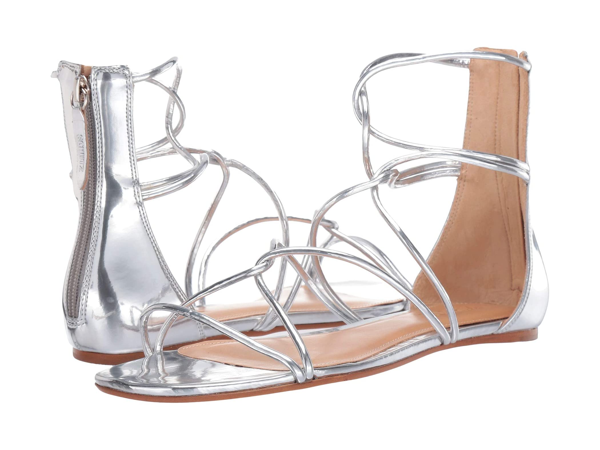 Schutz Fabia Metallic Open Toe Strappy 