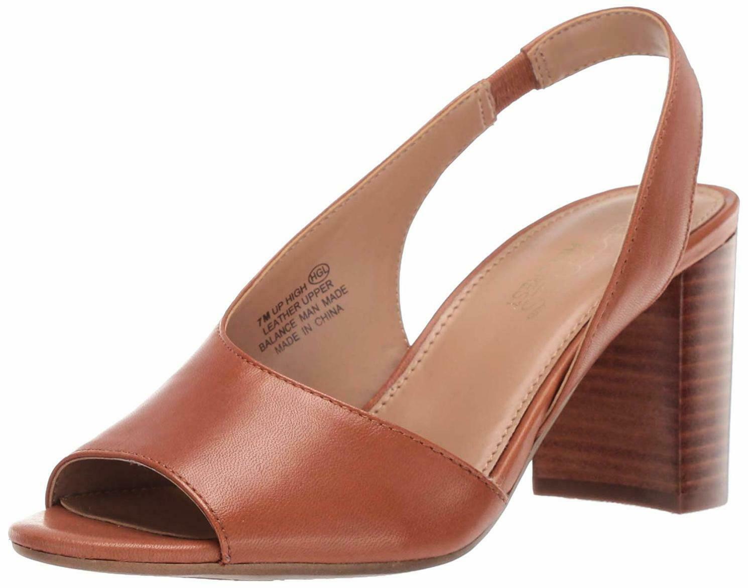 tan leather block heels