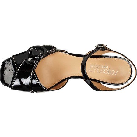 Aerosoles Women's Hornet Sandal Black Patent Leather open Toe Low Wedge Sandals | eBay