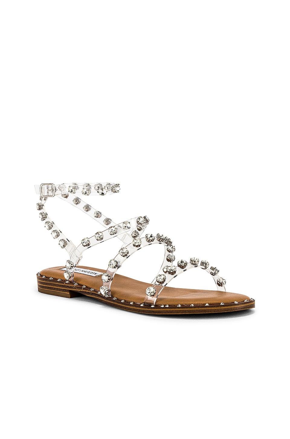 steve madden women's travel rock stud flat sandals