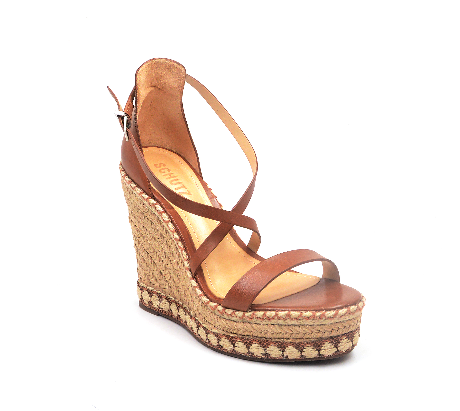 Kelsi Dagger Brooklyn Jamie Tan Leather Lace up Platform Flatform Wedge Derby