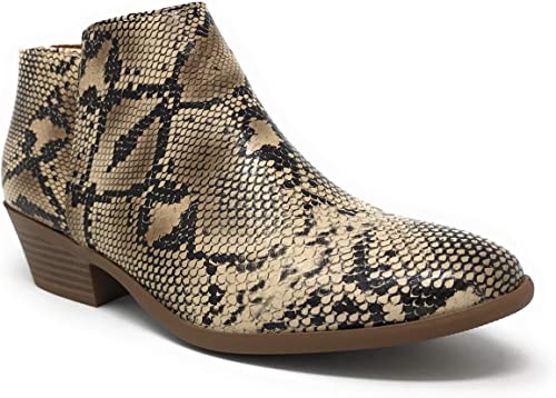 soda snakeskin booties