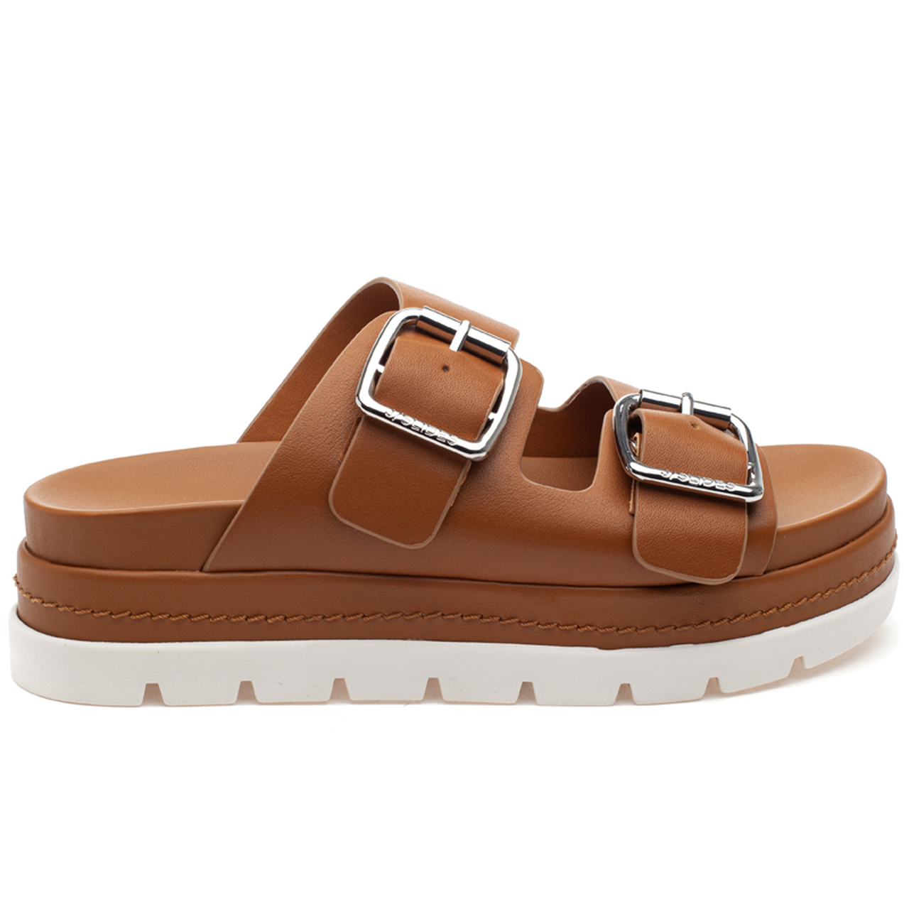 JSlides Women�s BOLO Slides Sandals TAN LEATHER Slip On