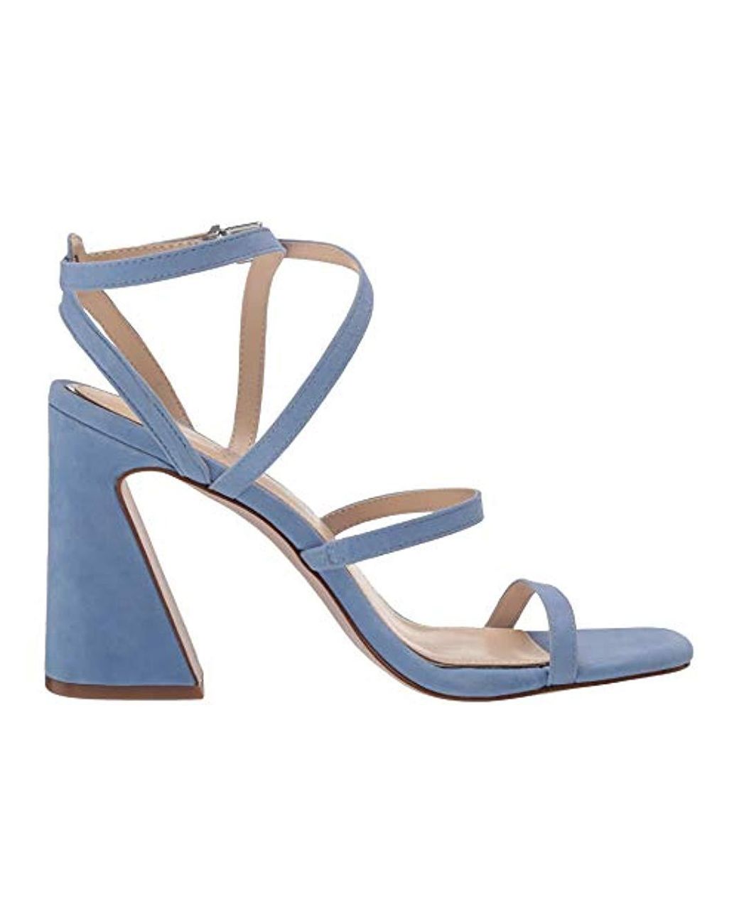 cornflower blue block heels