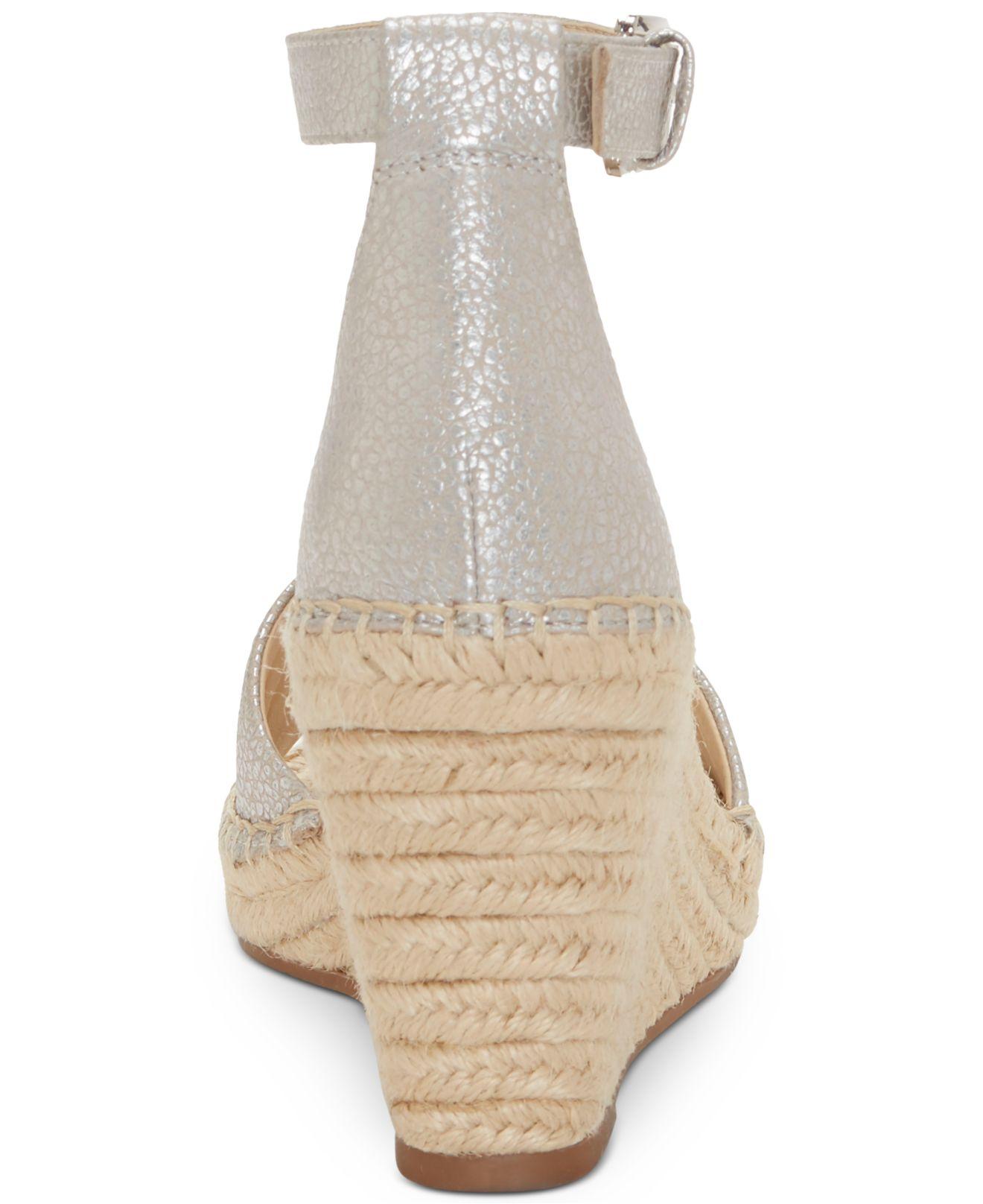 vince camuto silver wedges