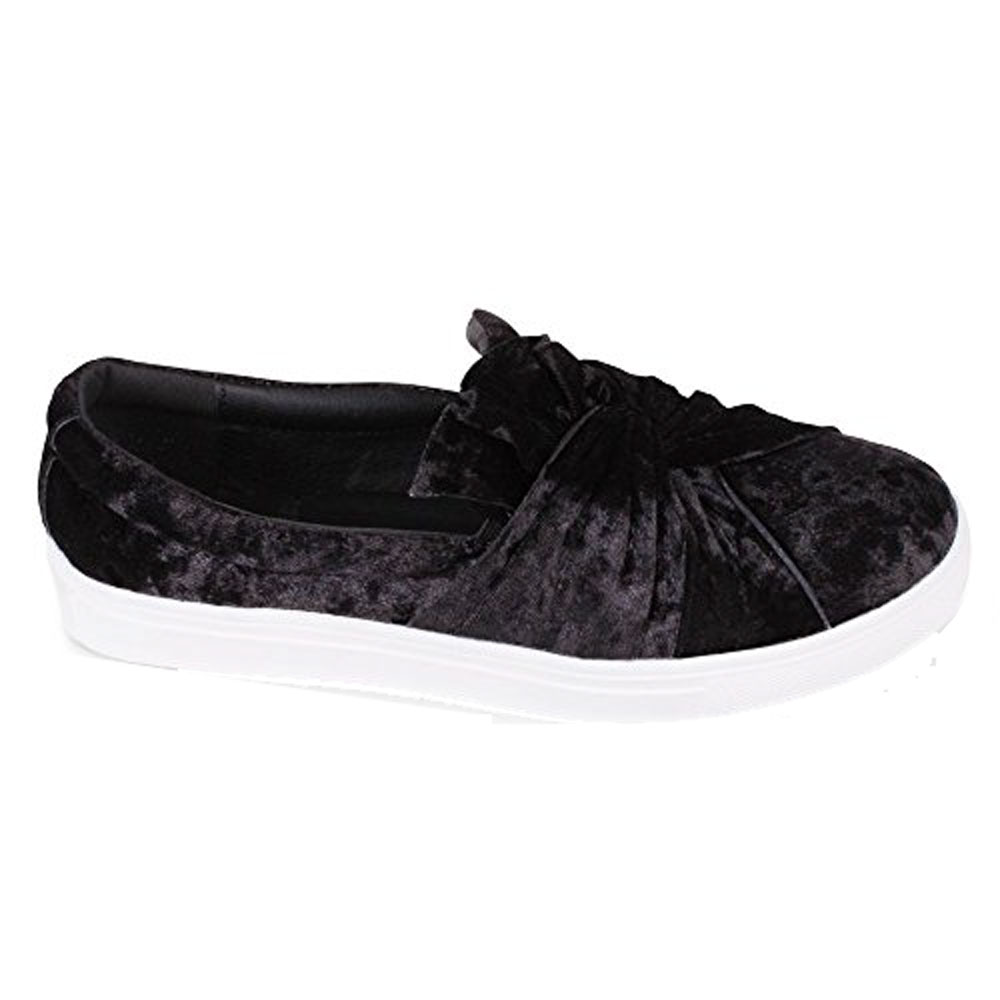 black velvet slip on sneakers