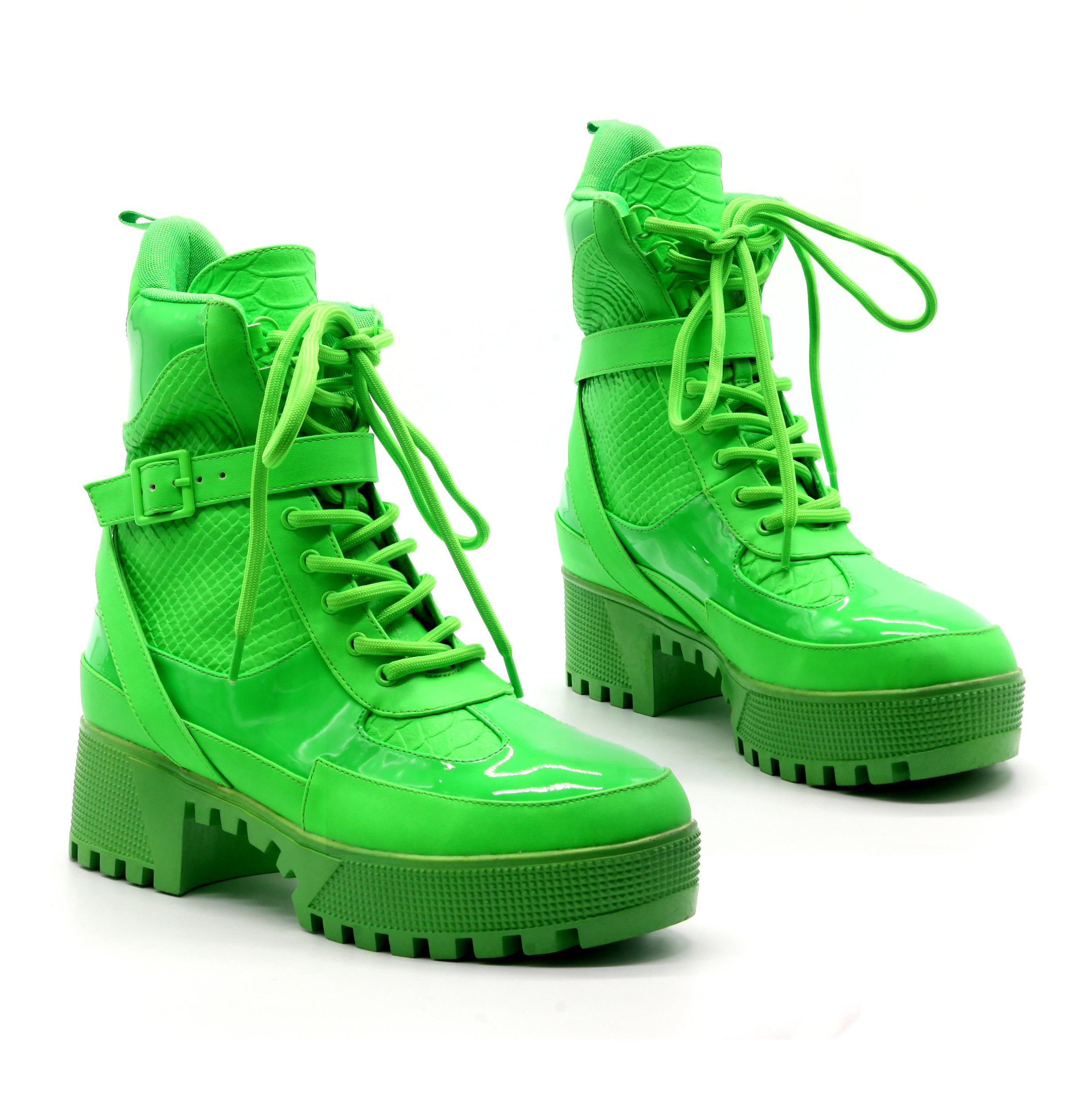 neon green platform shoes