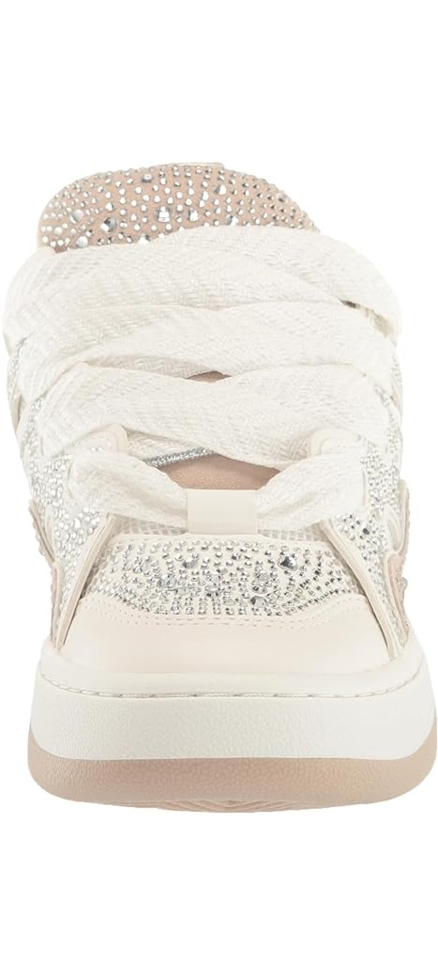 Steve Madden Roaring White Multi Rhinestone Lace Up Low Top