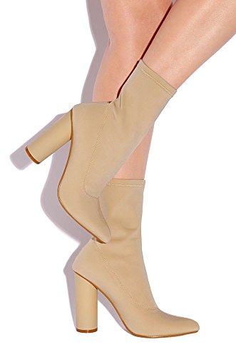 Cape Robbin Paw-1 montierte spitze Zehenpartie Zylinder mit Absatz Slipper Stretch Stiefeletten - Bild 2 von 8
