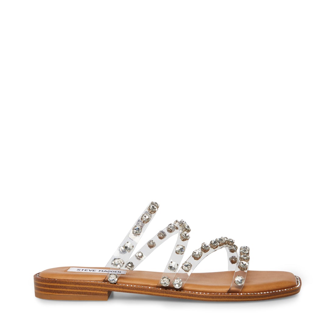 Steve Madden Skyler-P Clear Pyramid Embellished Slip On
