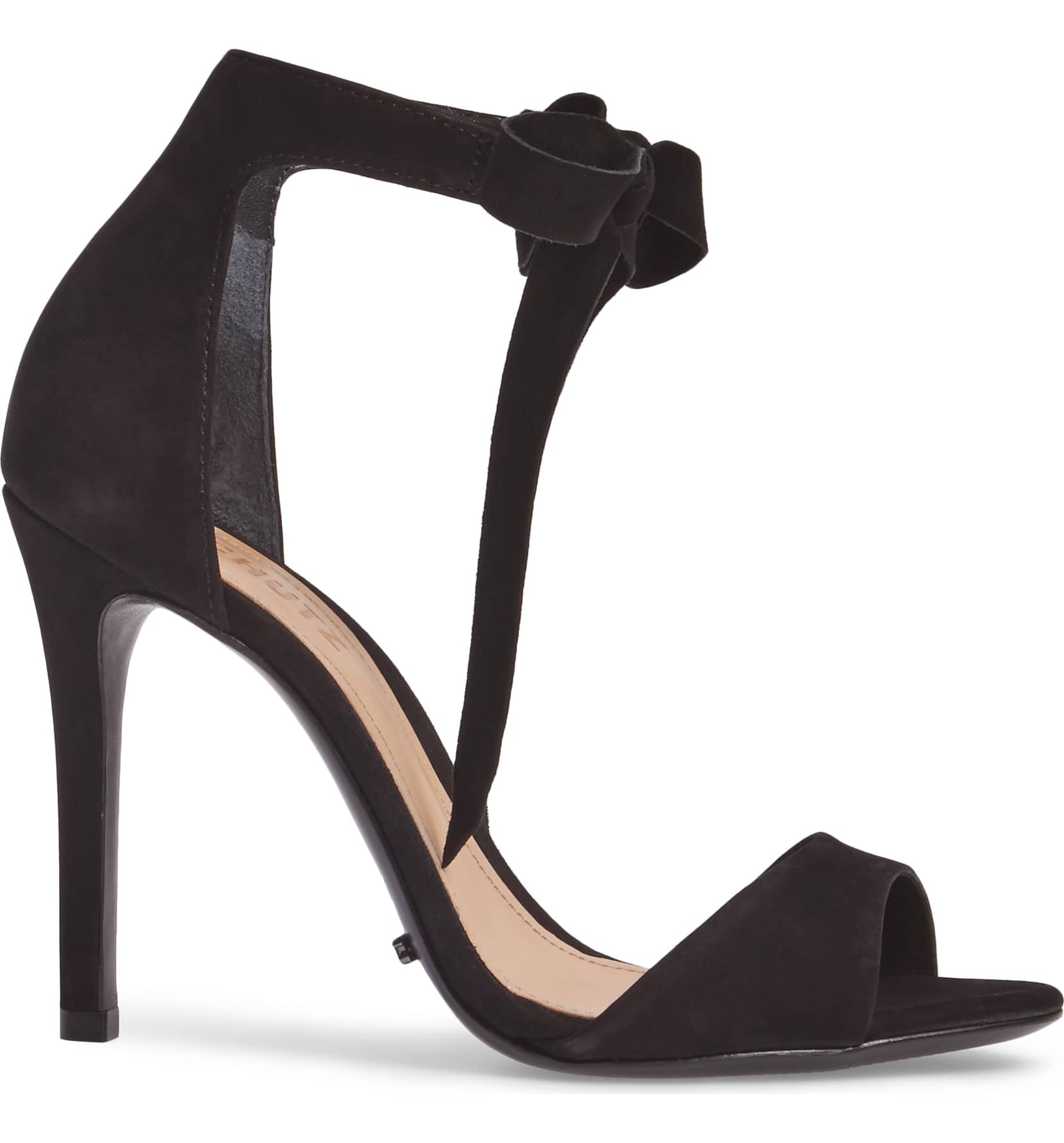 Schutz Rene Soft Tie Ankle Strap Sandal, Black | eBay