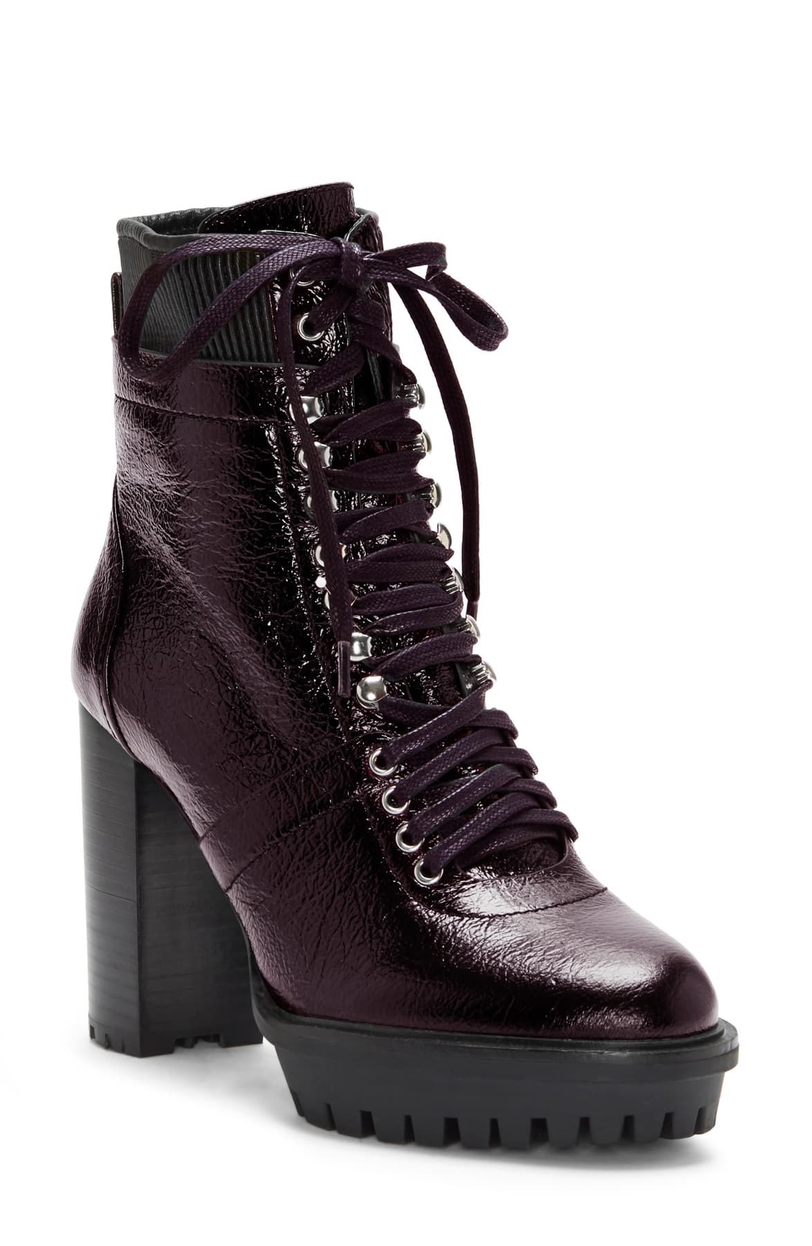 Vince Camuto Women's Ermania Combat Block Heel Platform Boots WARM DARK ...