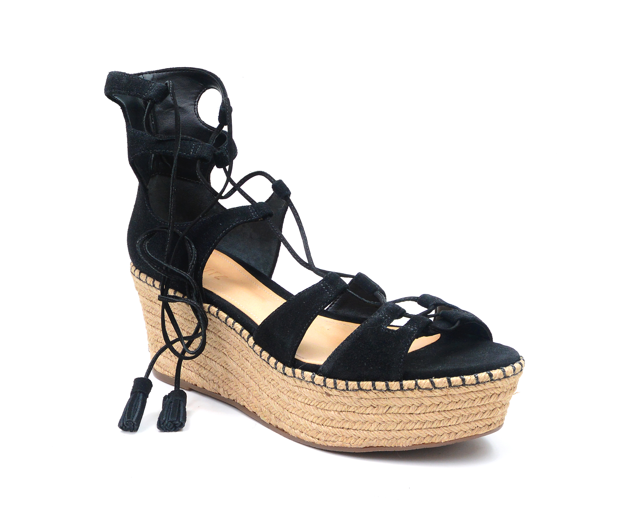 flatform espadrille sandals black