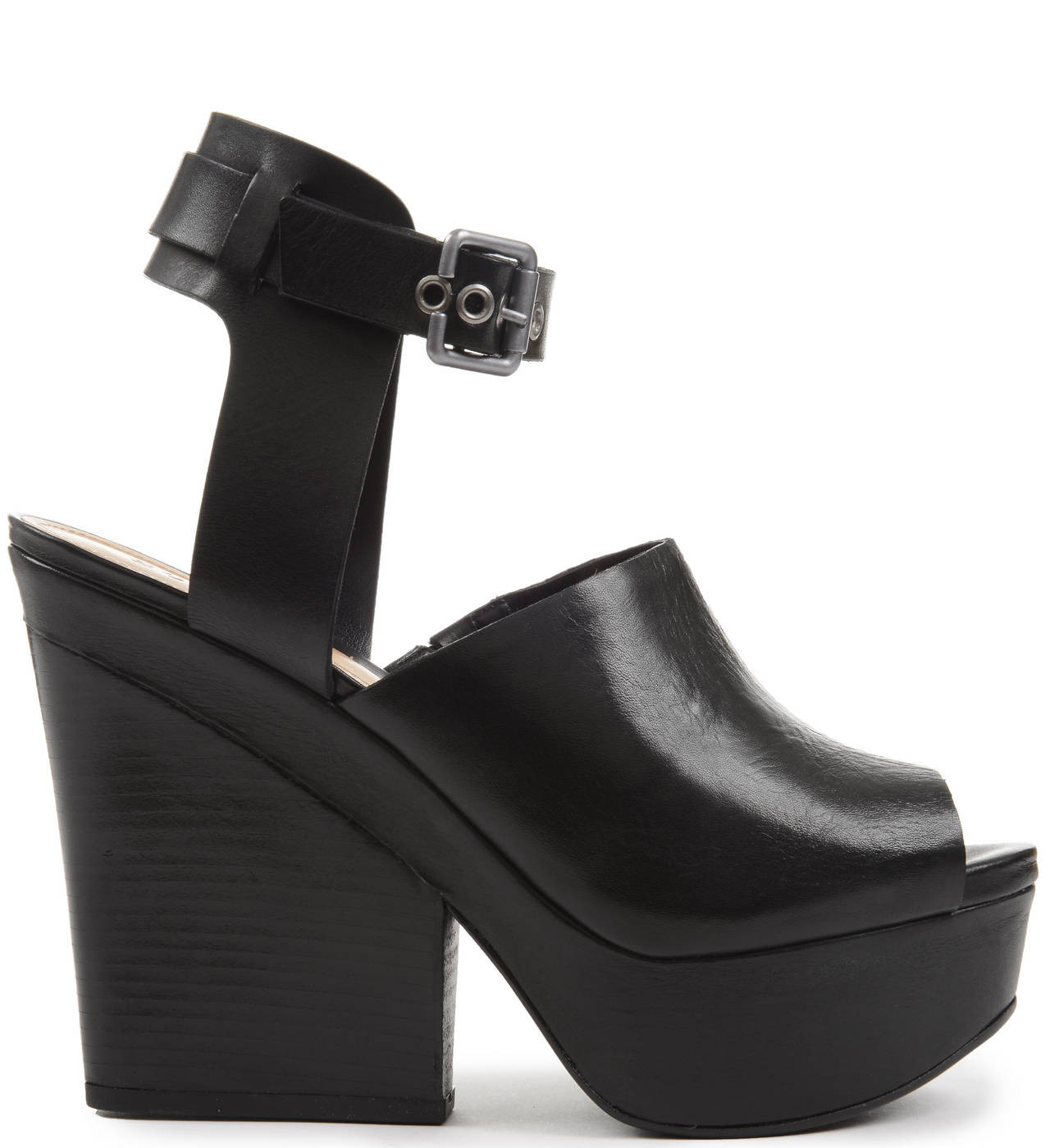 black chunky platform sandals