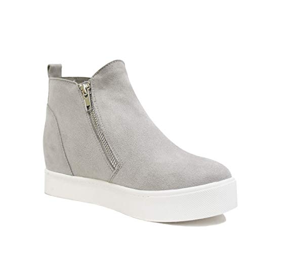 wedge sneakers with zipper