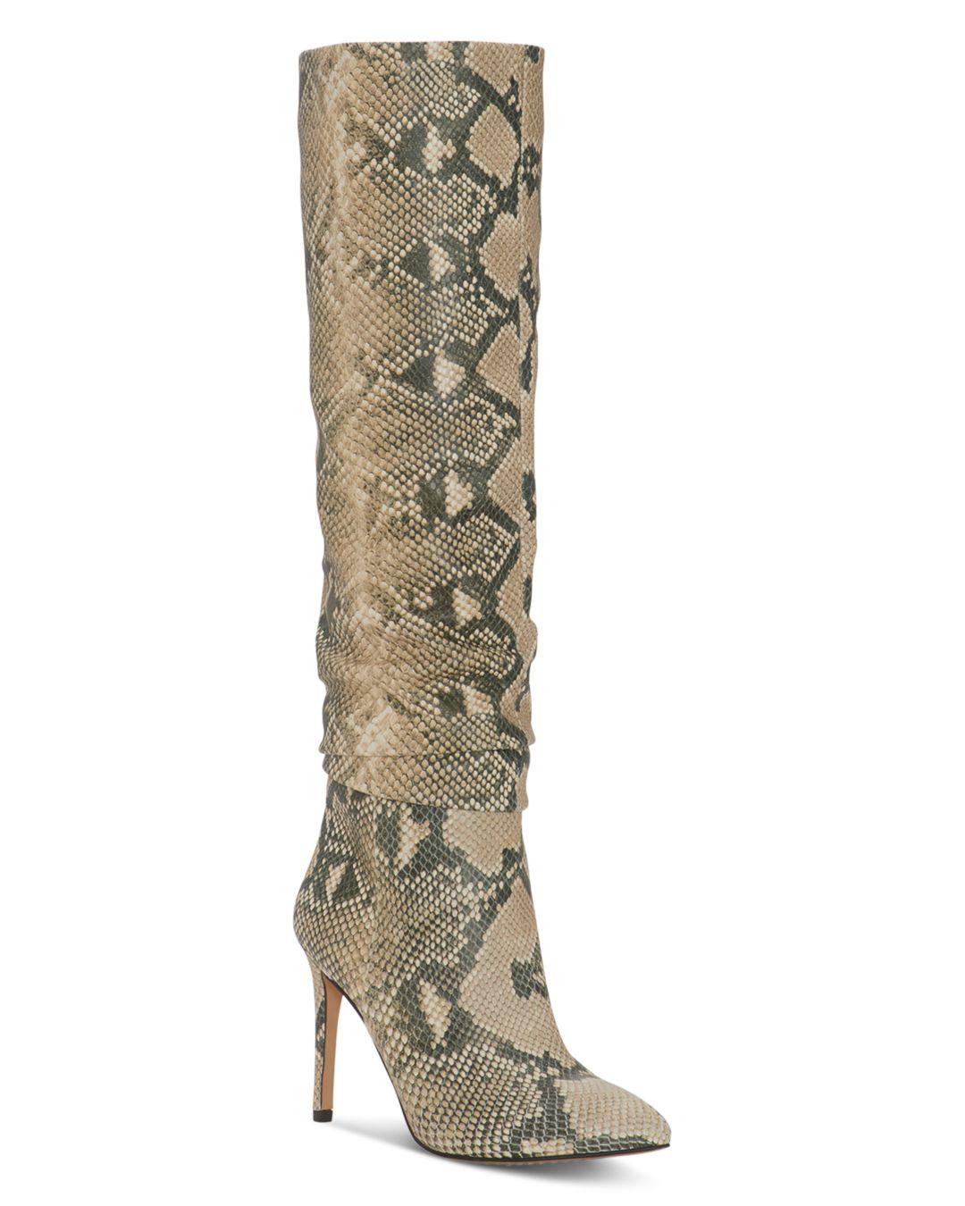 vince camuto jaidin leather snake embossed western boot