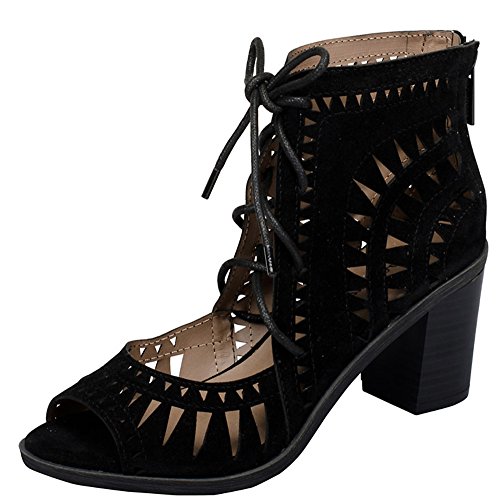 Breckelles Gabby Lasercut gestapelte klobige Absatz-Sandale mit Peep-Zehenpartie - Bild 7 von 7
