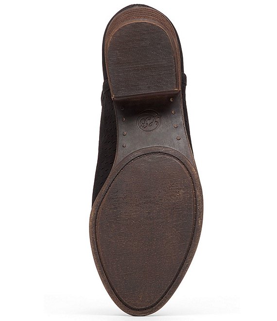 bashina nubuck leather block heel booties