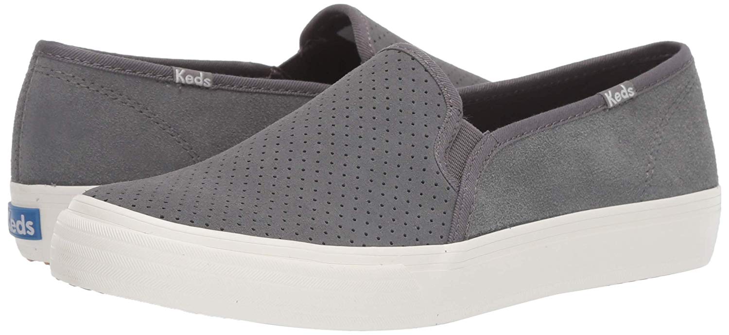 Keds Double Decker PERF Suede Sneaker Grey Slip On Fashion Tennis Shoes ...