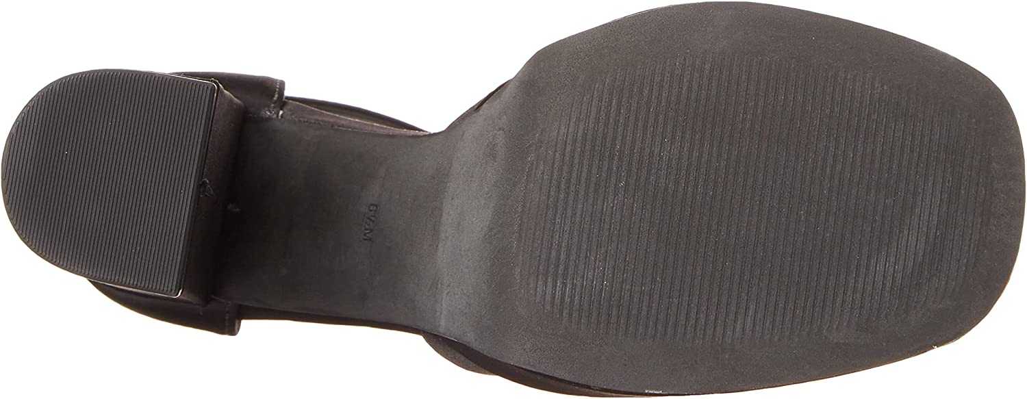 Steve Madden Agata Black Satin Ankle Strap Block Heel  display picture 1