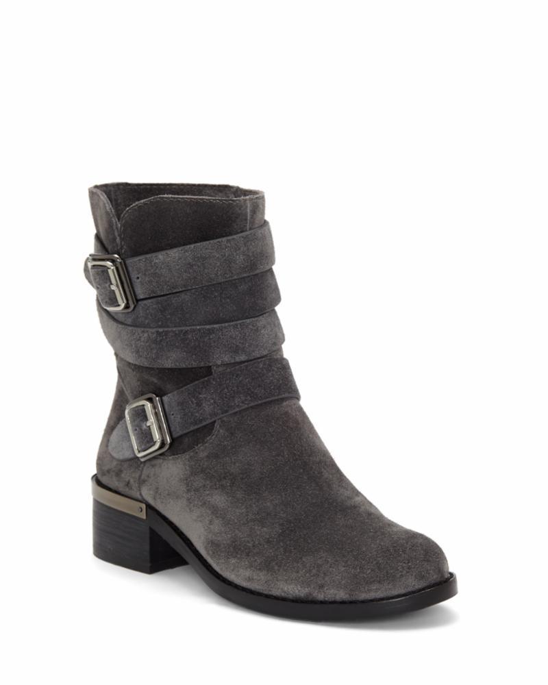 Vince Camuto Women's Webey Leather Metal Buckle Detailing BootGRANITE Peak (9, Granite Peak)