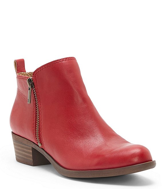 red ankle boots size 3