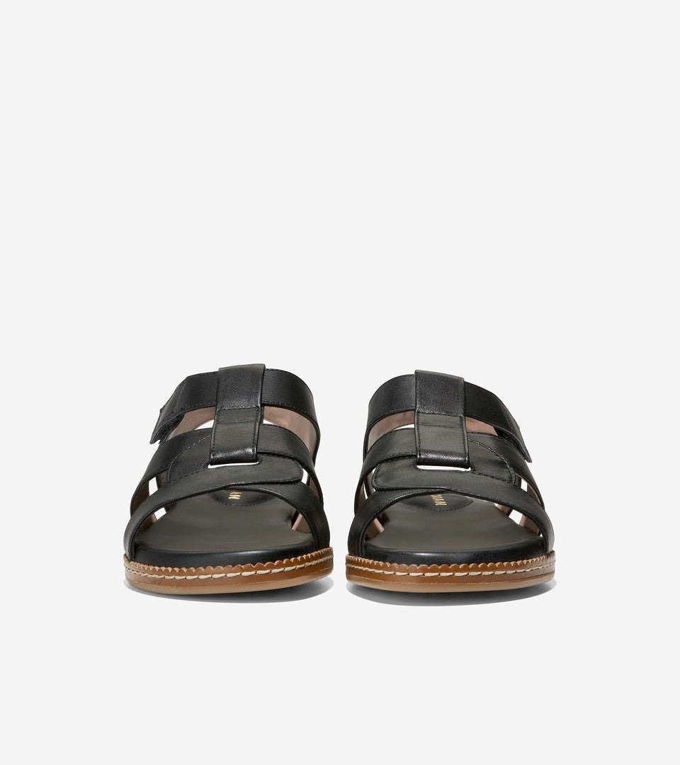 Cole Haan Cloudfeel Fisherman Black Jericho Leather Open Toe