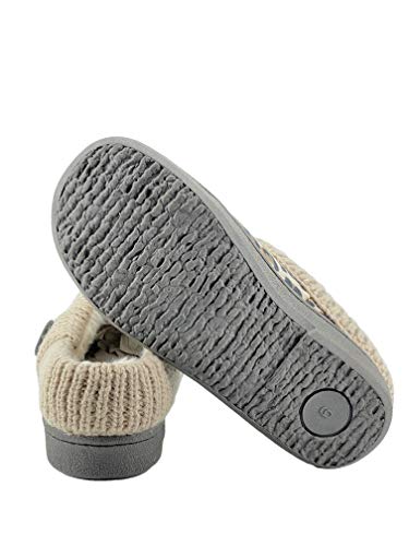Clarks Womens Slipper Suede Leather Knitted Collar Clog Slippers Plush Faux Fur Lining 