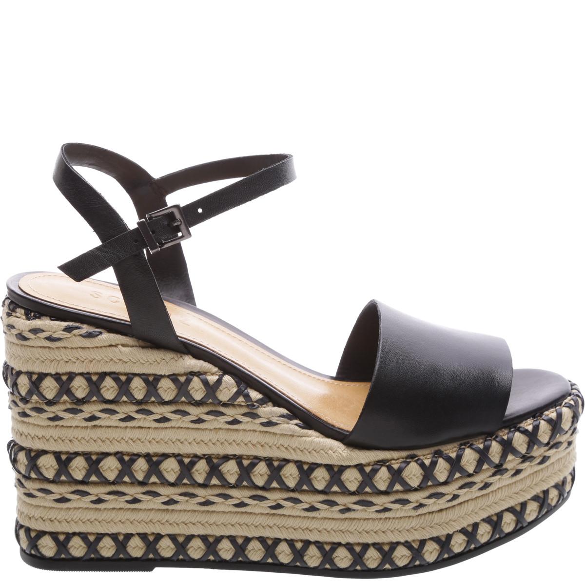 black espadrille platform wedges