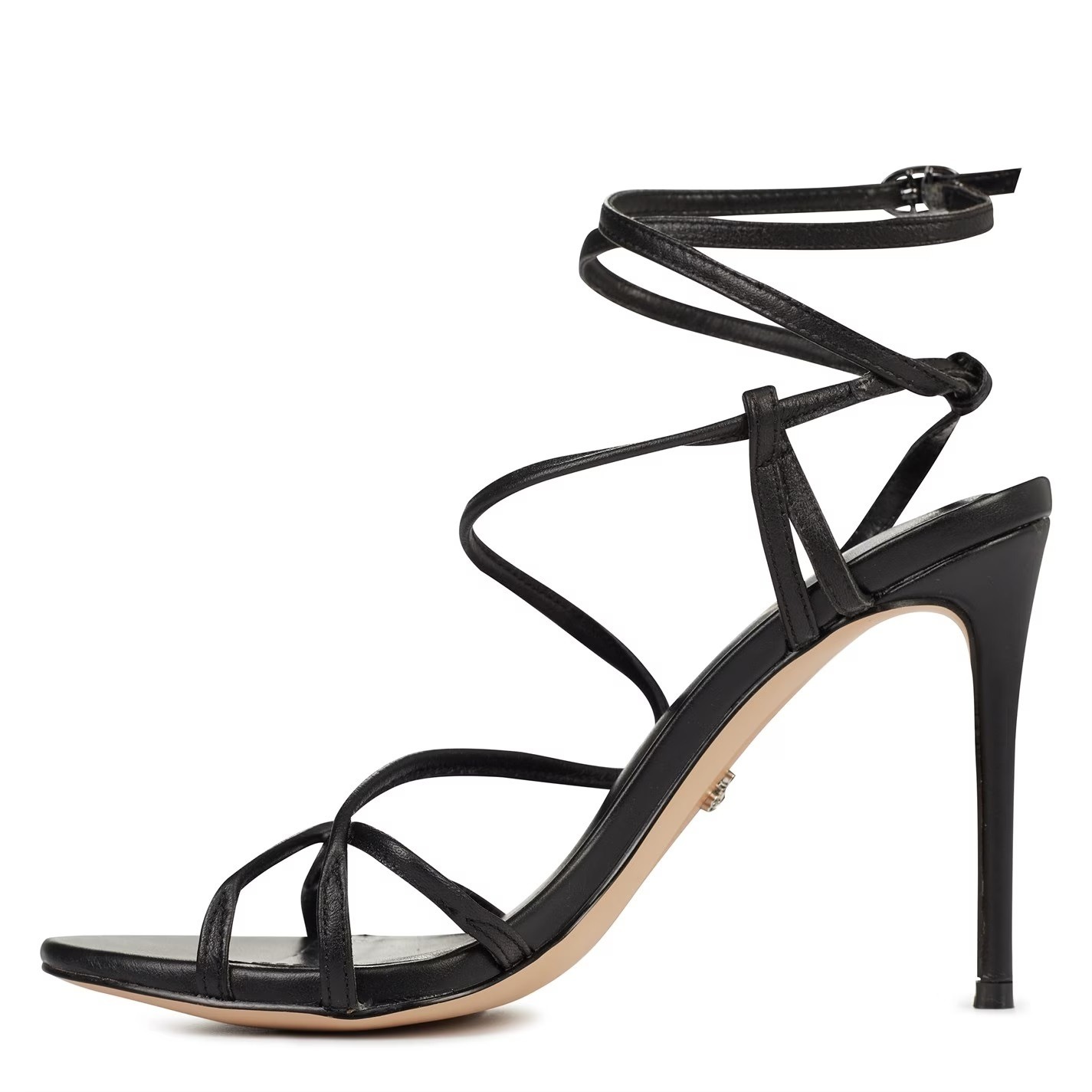 Sam Edelman Sareena schwarze Sandalen mit Stilettoabsatz offene Zehenpartie Knöchelriemen - Bild 3 von 4
