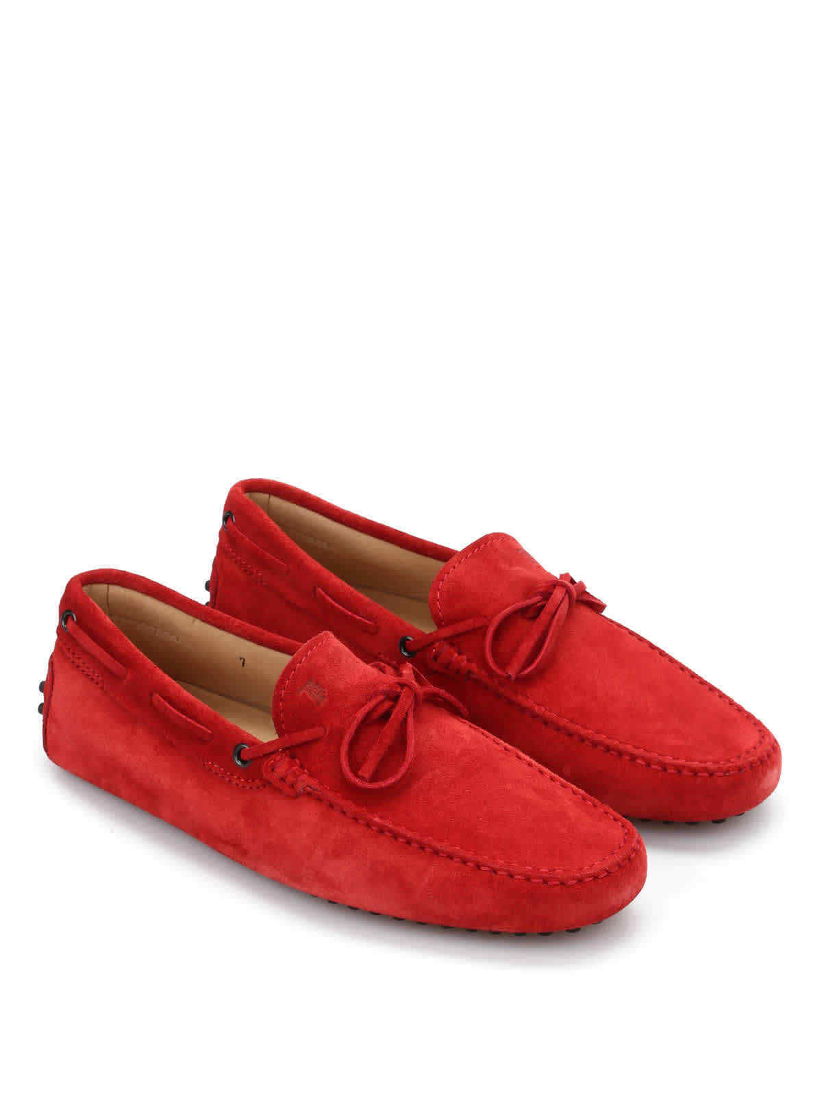 TOD'SMen's Leather Moccasins RED SUEDE MOCCASIN DRIVERS SHOES | eBay