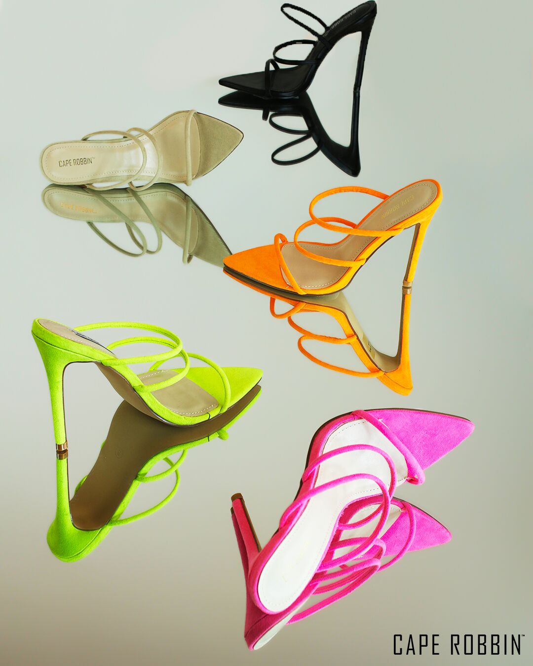 neon sandal heels