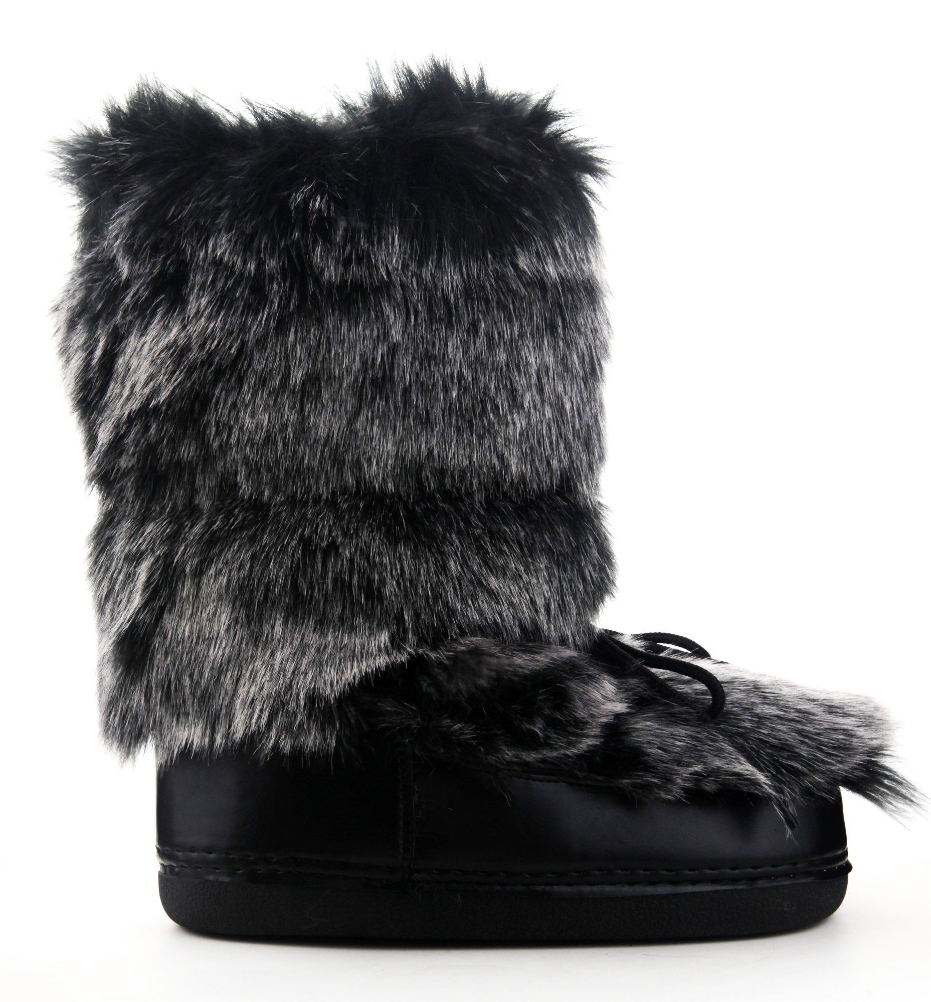 black fur moon boots