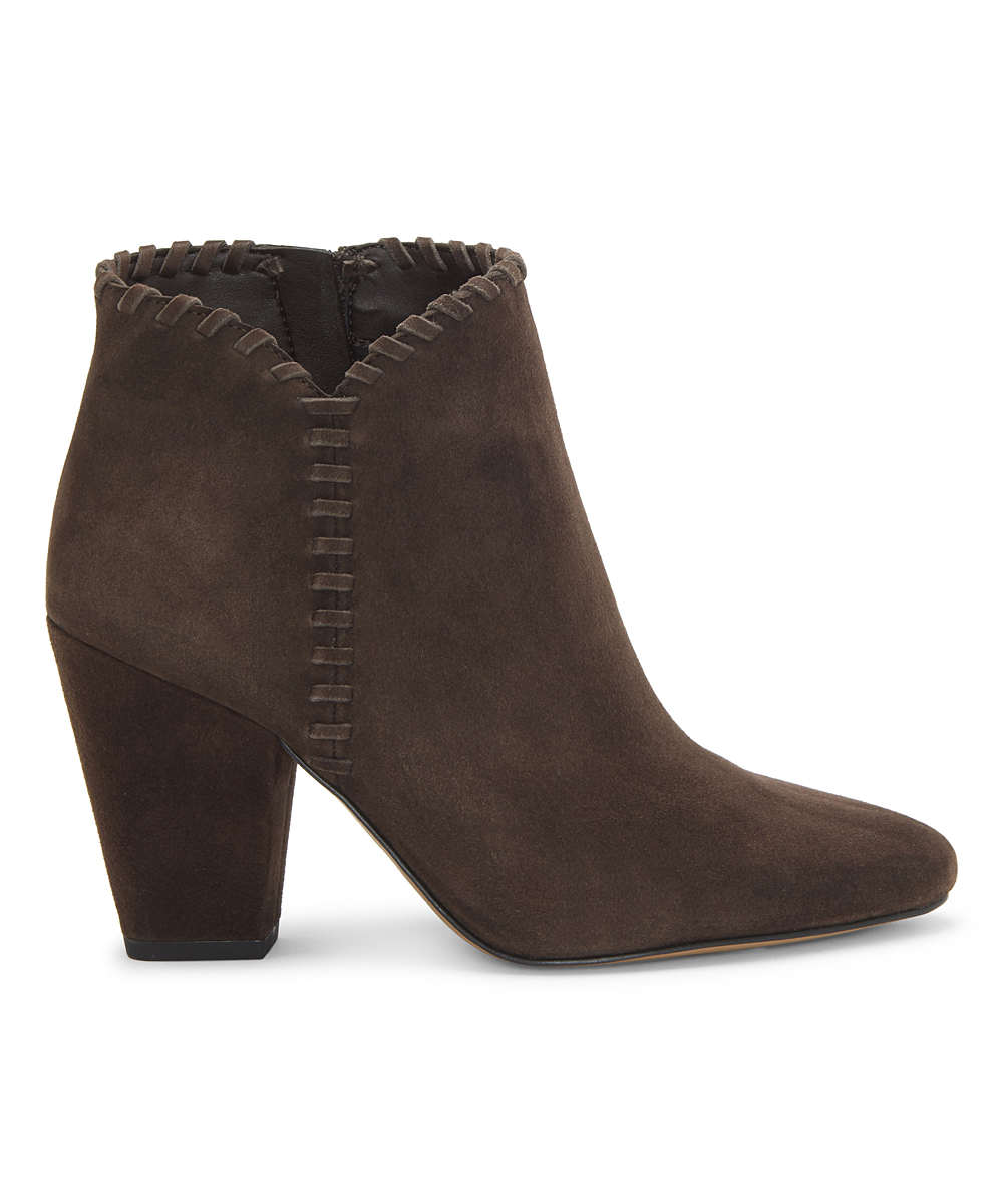 1.State MYLO Chocolate Brown Suede Block Heel Round Toe Designer Ankle ...