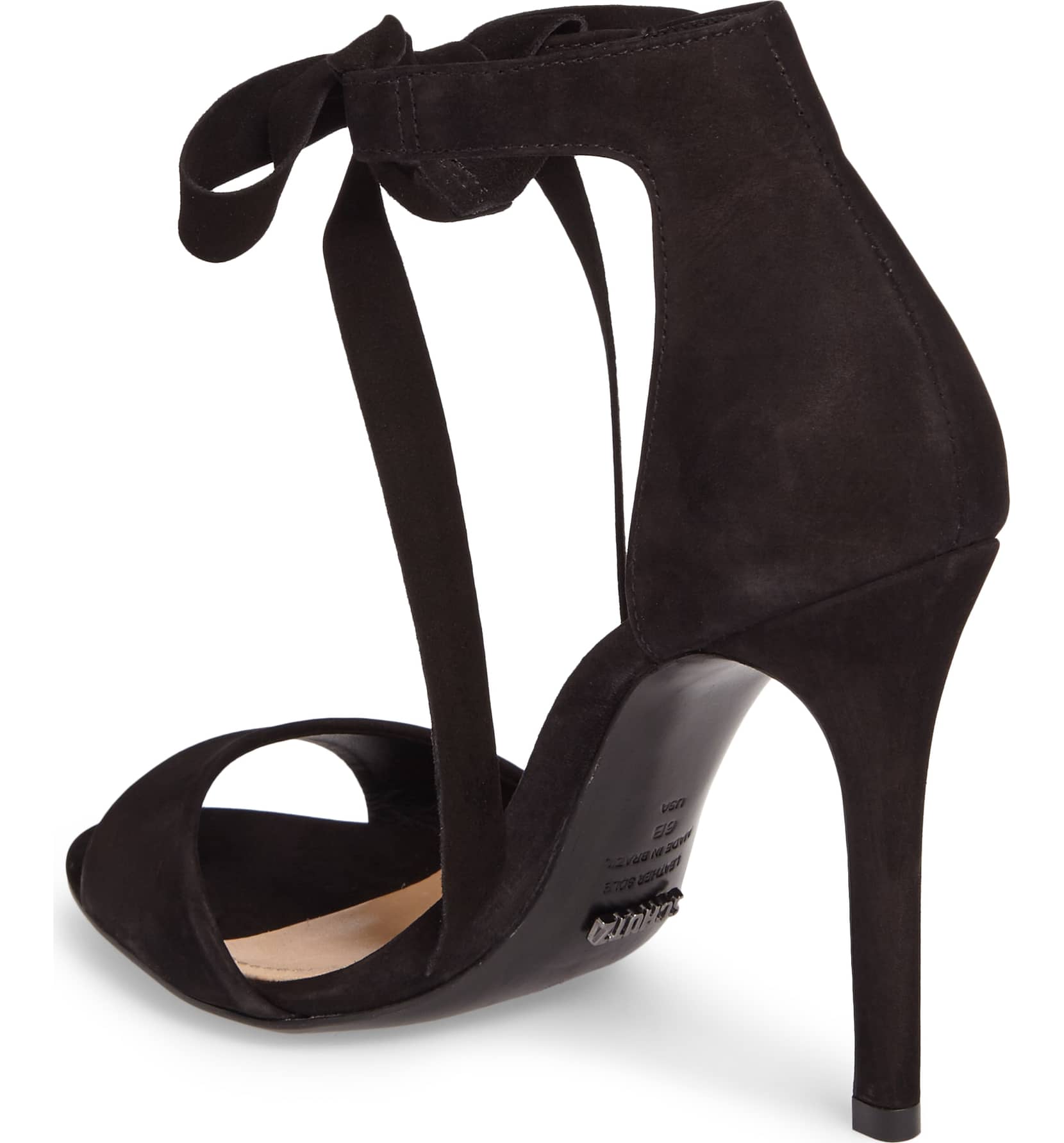 Schutz Rene Soft Tie Ankle Strap Sandal, Black | eBay