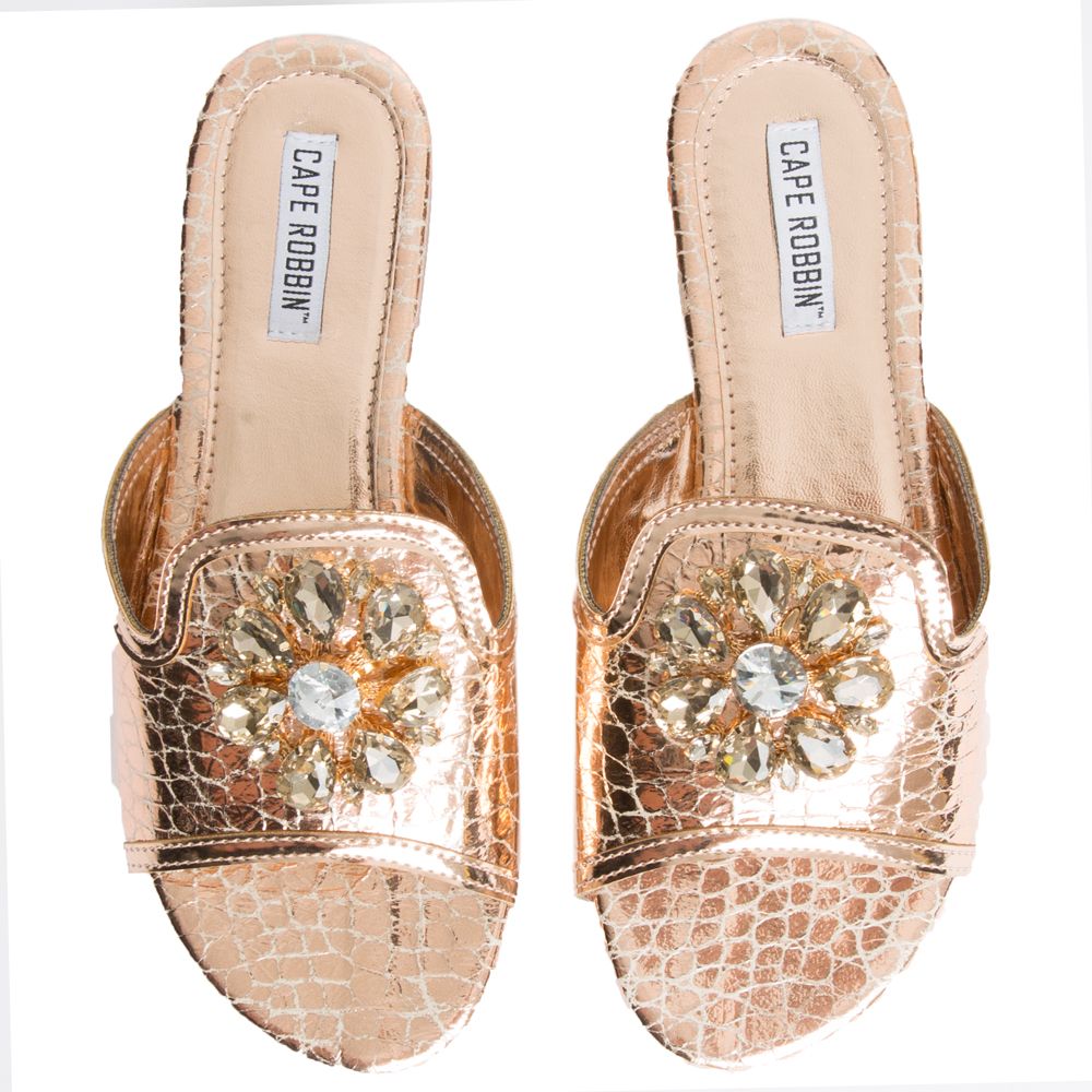 rose gold slides for women