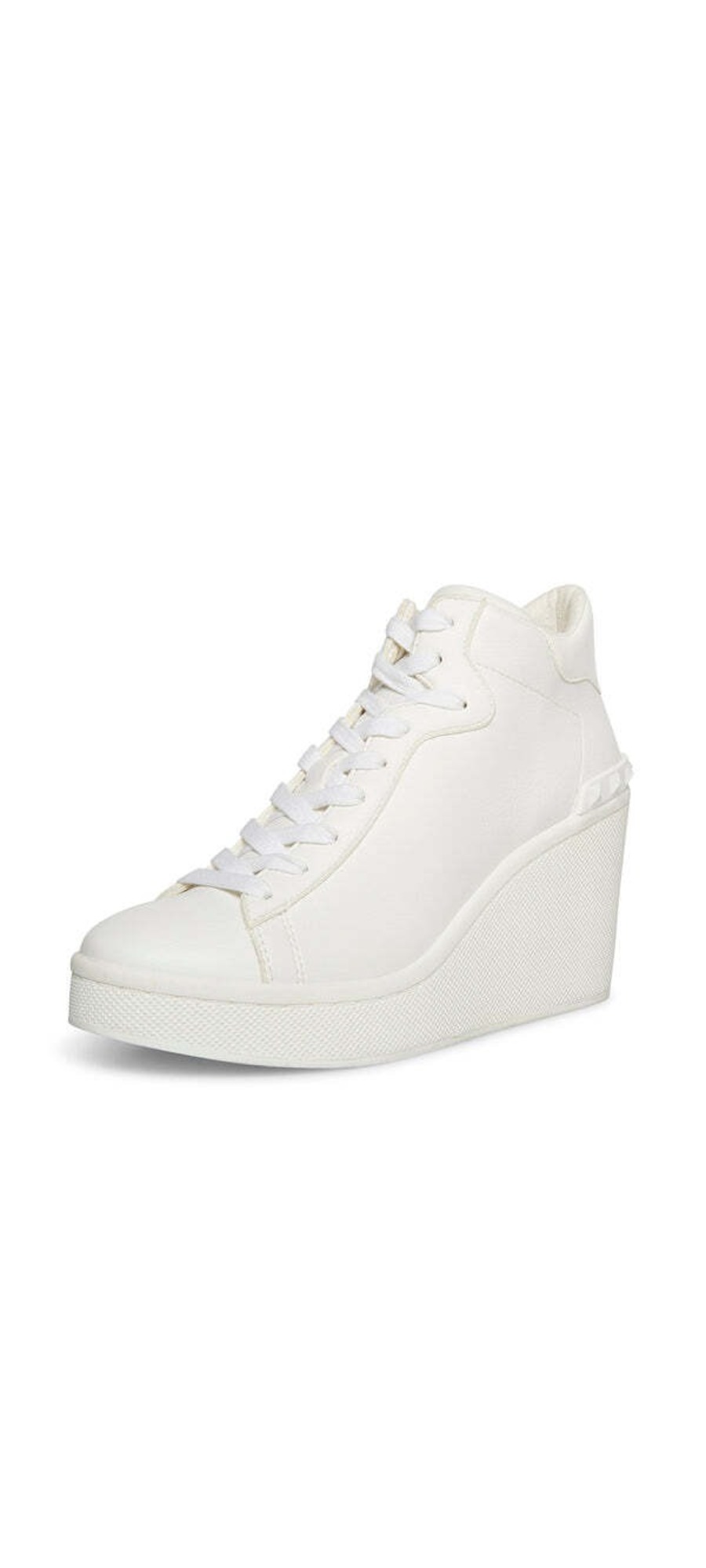 Steve Madden Brix White Rounded Closed Toe Lace Up Embellished