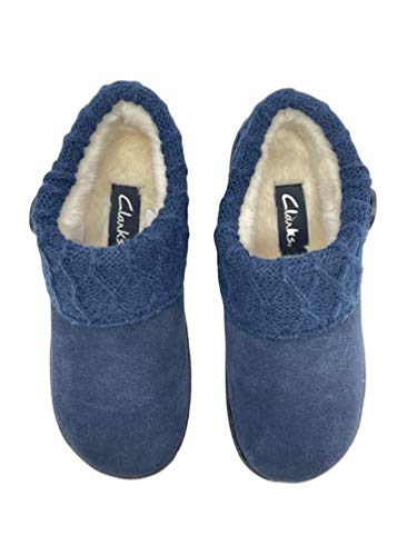 Pantuflas Clarks Mujer Cuero Gamuza Confort Cuello Tejido - Peluche Imitado - Imagen 3 de 6