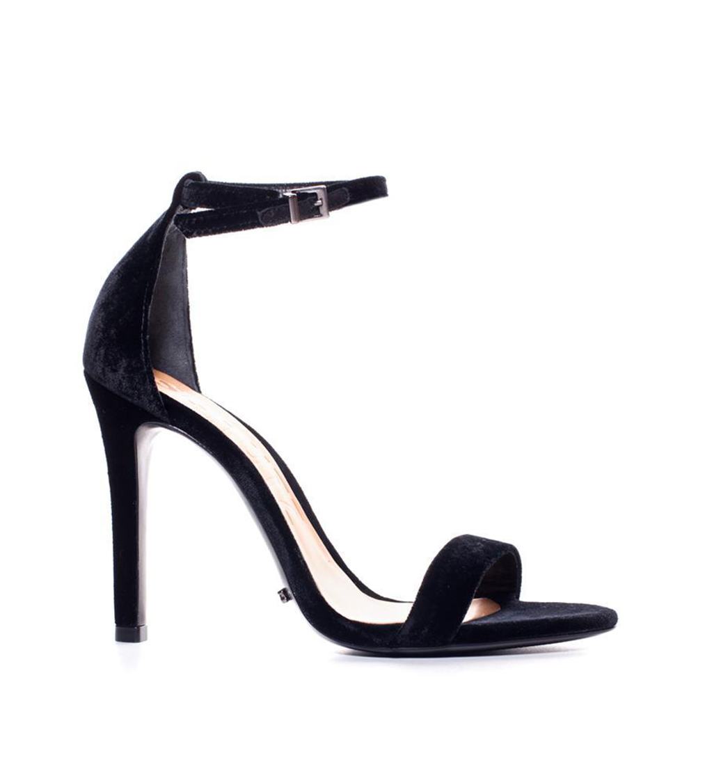 black velvet sandal heels