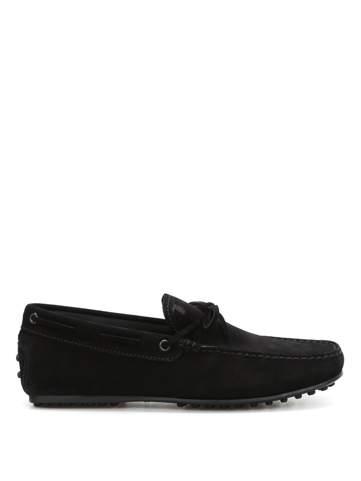 TOD'S Men's Leather Moccasins Black Moccasin Drivers Shoes Buckle Suede ...