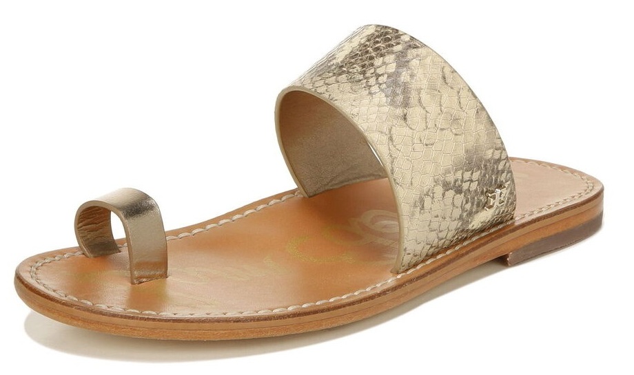 Sam Edelman Maxy Wheat Multi Slip On Snake Embossed Toe Ring