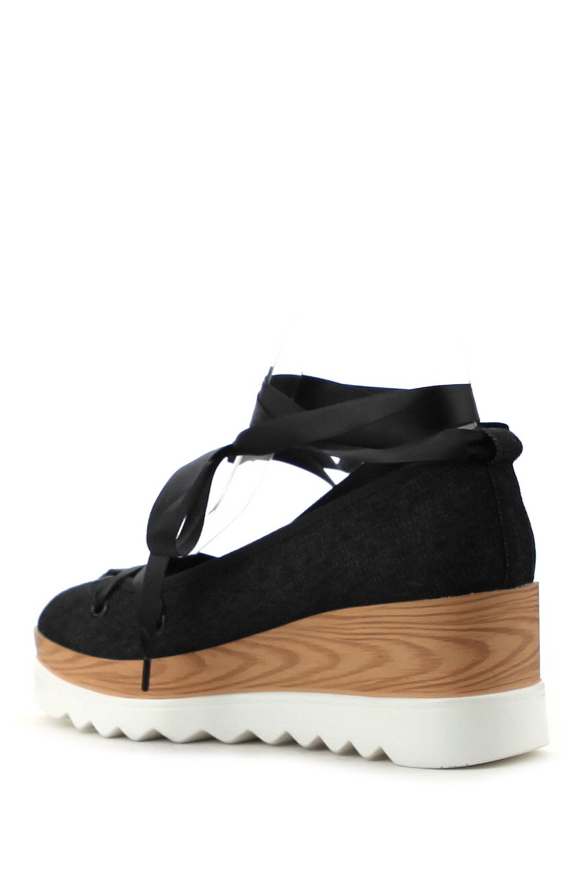 black platform sandals tie up