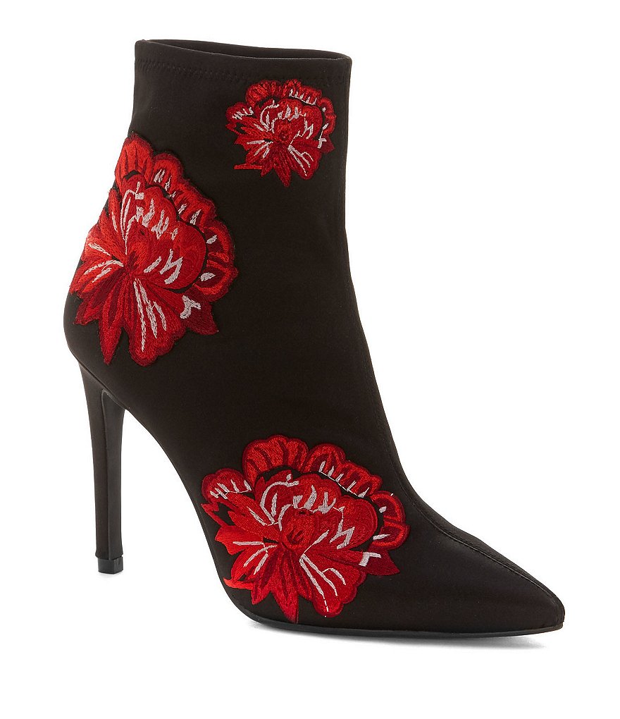 booties with embroidered flowers
