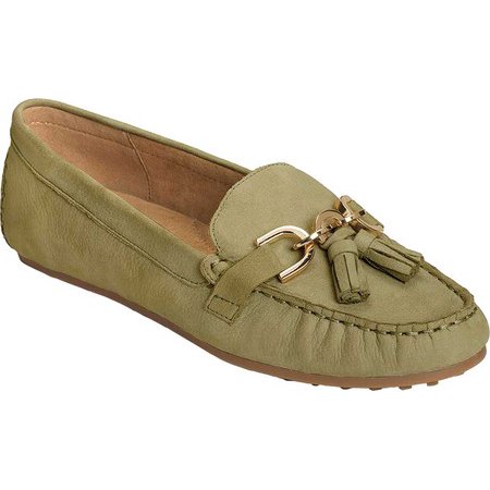 Aerosoles Women's MAP Out Loafer Bone Leather Slip On Shoes 