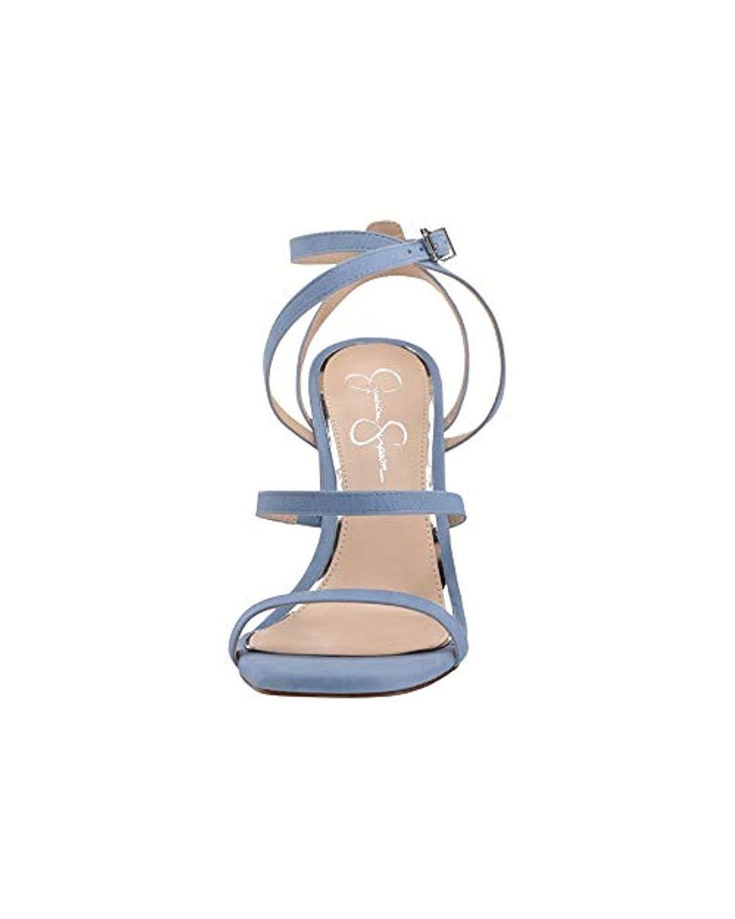 cornflower blue block heels